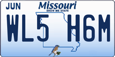 MO license plate WL5H6M