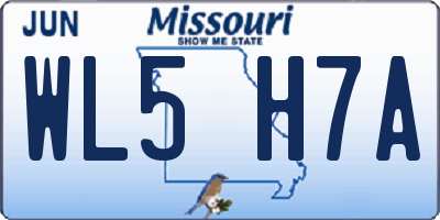 MO license plate WL5H7A