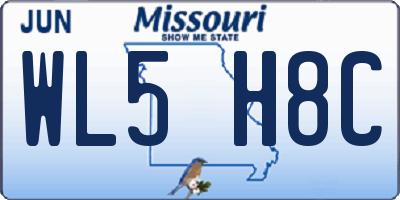 MO license plate WL5H8C