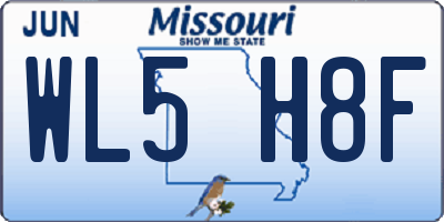 MO license plate WL5H8F