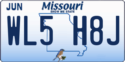 MO license plate WL5H8J