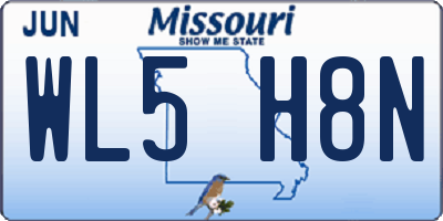 MO license plate WL5H8N