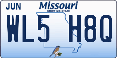 MO license plate WL5H8Q