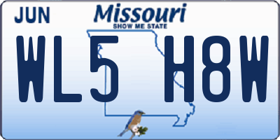 MO license plate WL5H8W