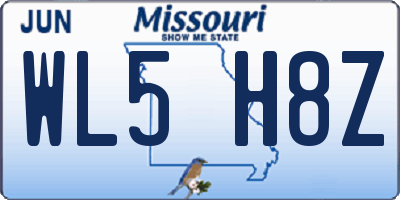 MO license plate WL5H8Z