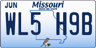 MO license plate WL5H9B