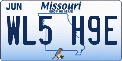 MO license plate WL5H9E