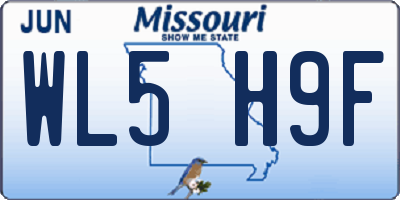 MO license plate WL5H9F