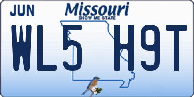 MO license plate WL5H9T