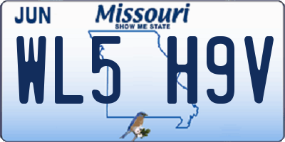 MO license plate WL5H9V