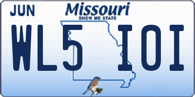 MO license plate WL5I0I