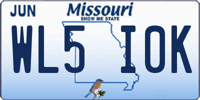 MO license plate WL5I0K