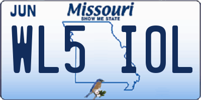 MO license plate WL5I0L