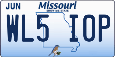 MO license plate WL5I0P