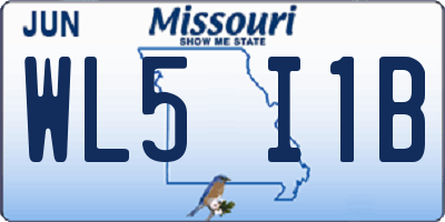 MO license plate WL5I1B