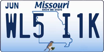 MO license plate WL5I1K