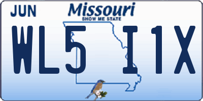 MO license plate WL5I1X