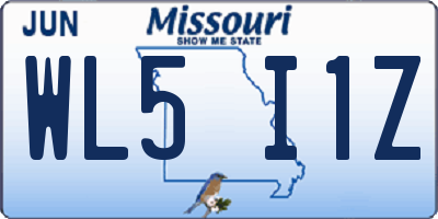 MO license plate WL5I1Z