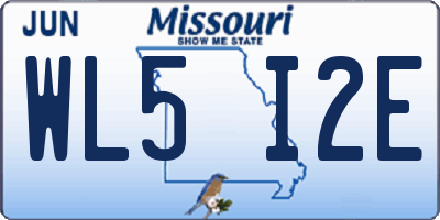 MO license plate WL5I2E