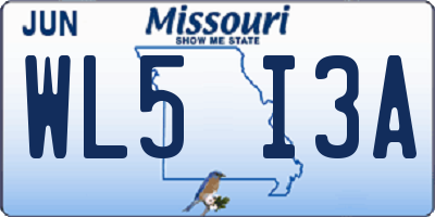 MO license plate WL5I3A