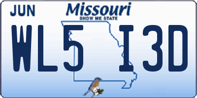 MO license plate WL5I3D