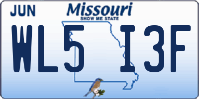 MO license plate WL5I3F