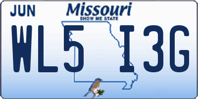 MO license plate WL5I3G