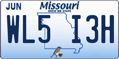 MO license plate WL5I3H