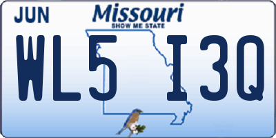 MO license plate WL5I3Q