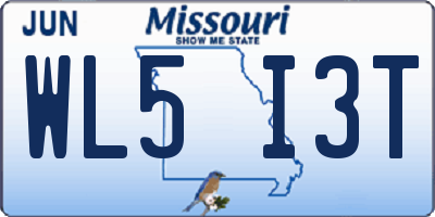 MO license plate WL5I3T