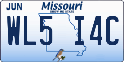 MO license plate WL5I4C