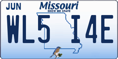 MO license plate WL5I4E