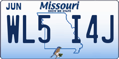 MO license plate WL5I4J