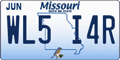 MO license plate WL5I4R