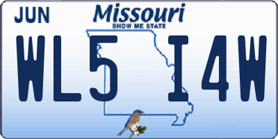 MO license plate WL5I4W