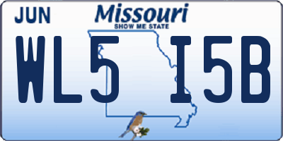 MO license plate WL5I5B
