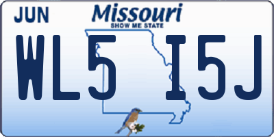 MO license plate WL5I5J