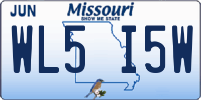 MO license plate WL5I5W