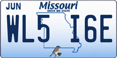 MO license plate WL5I6E