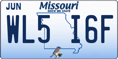 MO license plate WL5I6F