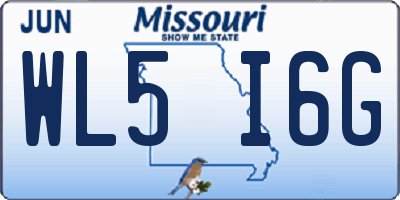 MO license plate WL5I6G