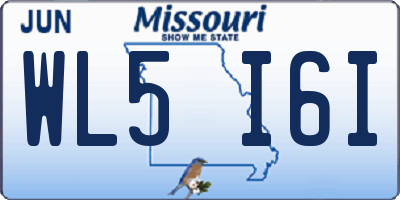 MO license plate WL5I6I