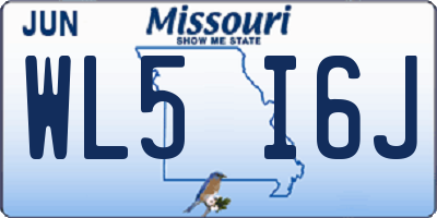 MO license plate WL5I6J