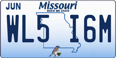 MO license plate WL5I6M
