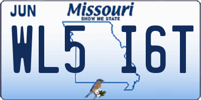 MO license plate WL5I6T