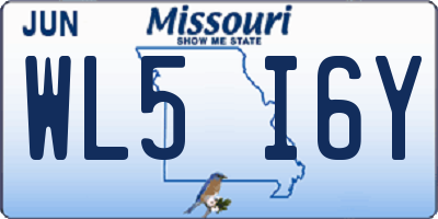 MO license plate WL5I6Y