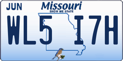 MO license plate WL5I7H