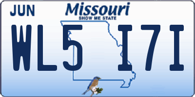 MO license plate WL5I7I