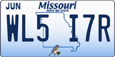 MO license plate WL5I7R