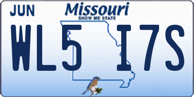 MO license plate WL5I7S